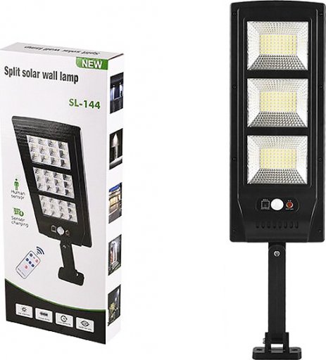 SL-144 Split Solar Wall Lamp – 3 Modes SL-144 COB 330*130 mm 
 Black 
